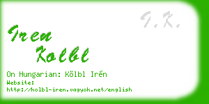 iren kolbl business card